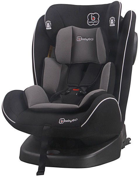 Baby Go Nova, black, schwarz, kompletter Kinderautositz, Kindersitz black, schwarz, zugelassen für Gruppe 0+I II III (bis 36 kg), ausgestattet mit dem sicheren ISOFIX System