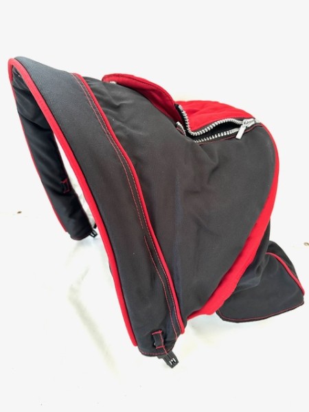 Vorführmodell! Teutonia Verdeck, Dach kompl. inkl. Verdeckgelenke und Gestänge, für Sportwagenaufsatz, Sportsitz 1999 bis 2006 - schwarz/rot - siehe Text!