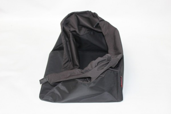 1 x Hesba Einkaufstasche, Tasche mit Kordel für Korb, Einkaufskorb - auch für andere Kinderwagen - schwarz