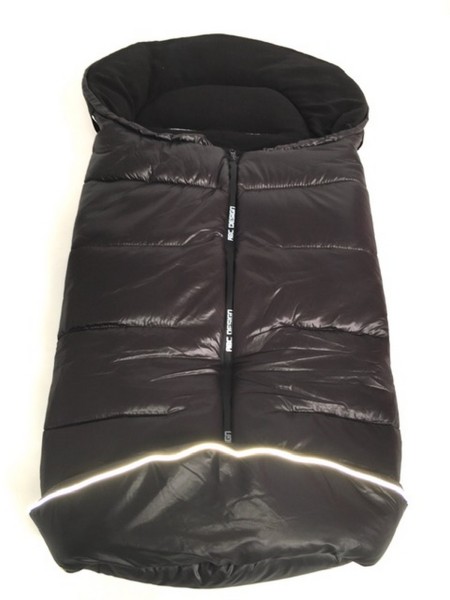 1x ABC Winterfußsack, Fußsack für alle ABC Kinderwagen - schwarz