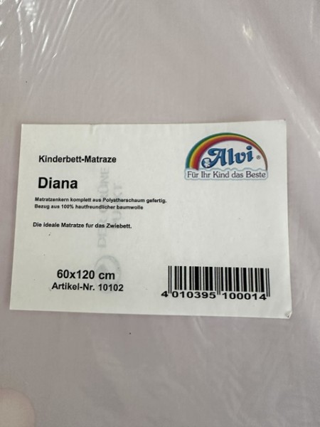 Neu, aber Farbe verblasst! 1x Alvi Matratze Diana 60 x 120 cm x 7