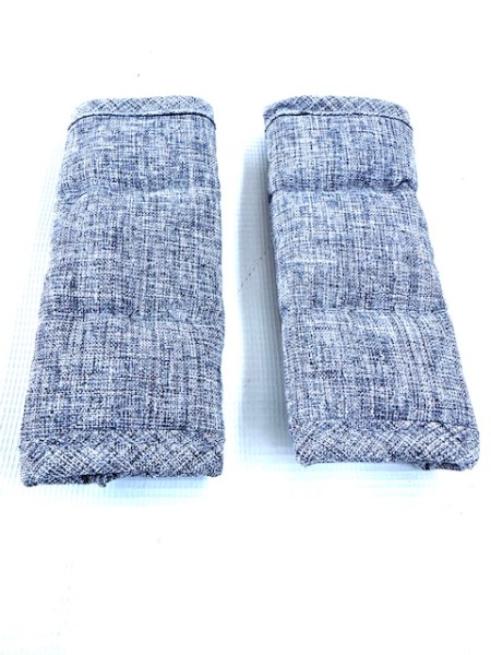 ABC Set Gurtpolster, Schulterpolster für Sicherheitsgurt, Herausfallschutz, Schultergurt - Passend für alle Kinderwagen ab 2017 bis aktuell - graphite grey, hellgrau