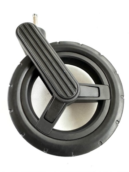 Neu! 1x Vorderrad für Silver Cross Pioneer 2 - Gesamtdurchmesser ca. 18,0 cm - Farbe: schwarz/schwarz