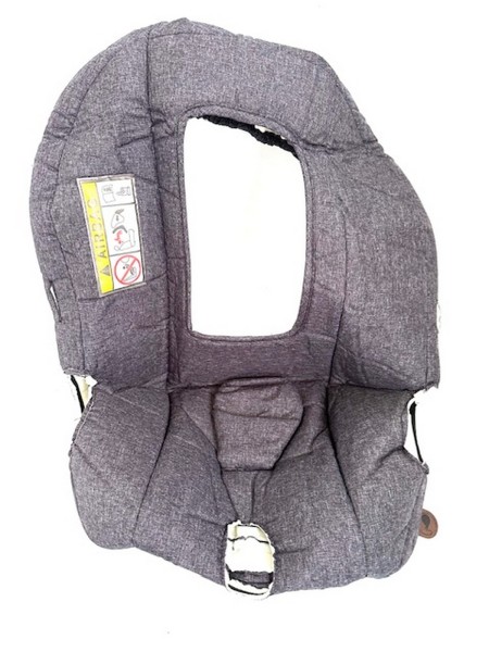 1 x ABC Bezug, Sitzbezug für Babyschale Tulip, Stoffbezug, Ersatzbezug, Einleger - Farbe: street, grau