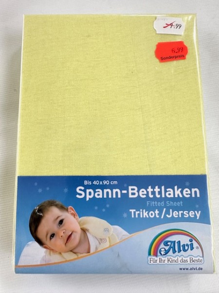 1x Alvi Spannlaken 40x90 cm - Jersey - grün - für kleine Matratzen (rechteckig und oval) von Kinderwagen, Stubenwagen und Wiege