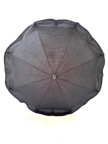 Vorführmodell: 1x Sonnenschirm, Schirm, Sonnenschutz für Hartan, Teutonia, Emmaljunga usw. Kinderwagen und Buggys mit Rundrohren - schwarz