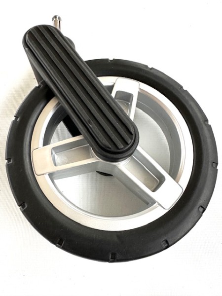 Neu! 1x Vorderrad für Silver Cross Pioneer 2 - Gesamtdurchmesser ca. 18,0 cm - Farbe: schwarz - silber