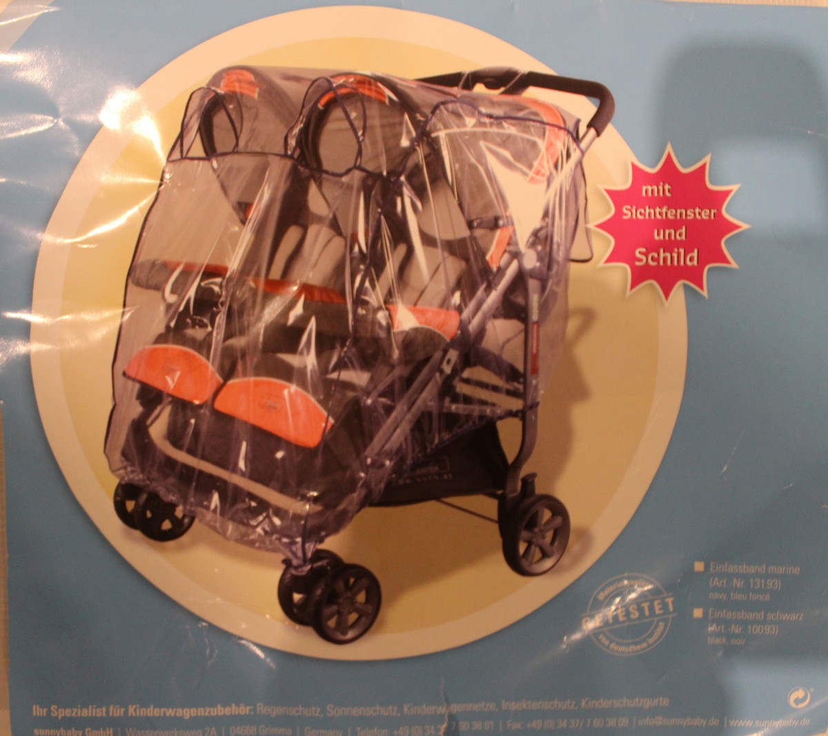 Neu Regenschutz Regenverdeck für Tandem Kinderwagen hintereinander 