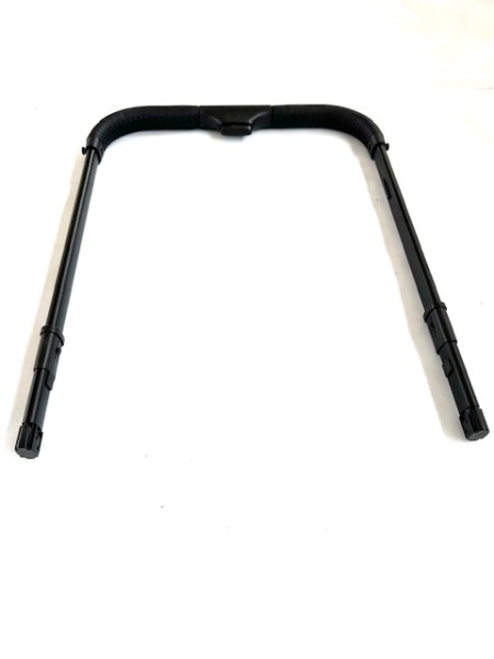 1x Moon Style Griff, Schieber, Schiebergriff für alle Style - Passt nicht auf andere Moon Kinderwagen!!! - Rohrgestänge schwarz, Kunstleder schwarz, glatt
