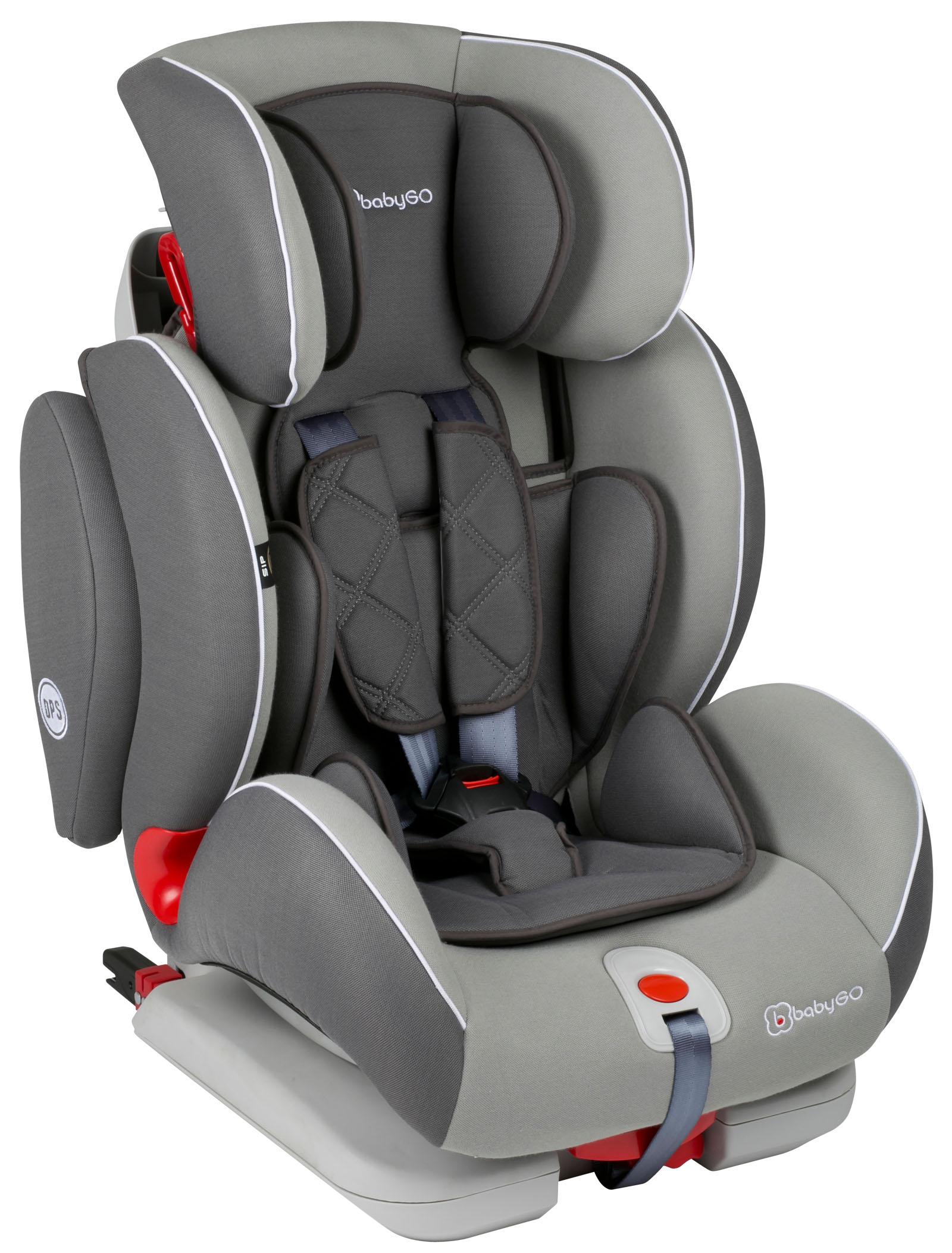 Neu! Baby Go Sira, anthrazit, grau, kompletter Kinderautositz, Kindersitz  9-36 kg Körpergewicht Gruppe 1/2/3 mit 5-Punkt-Gurt Außenmaße 63 - 73 x 44  x