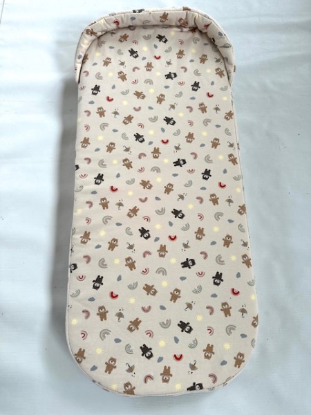1x Original ABC Matratze CozyCloud mit Kopfschutz ca. 75 x 33 cm für alle Salsa, Viper, Zoom, Samba, Condor Tragewanne, Liegewanne, Kinderwagenaufsatz - Fb. teddy