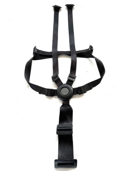 Neu! 1x Silver Cross Wave 5-Punktgurt, Gurt-Set, Sicherheitsgurt, Herausfallschutz - schwarz - mit schwarzer Lasche zum Verstellen der Gurtlänge