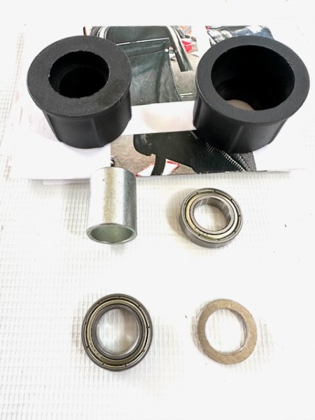1x Set Knorr Joggy S, Toys R Us Trigo 3S Vorderradaufhängung, Kugellager, Befestigung, Halterung für Rad, Kunststoffhülse - Abb. ähnlich