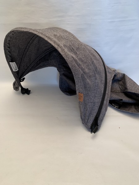 1x ABC Verdeck, Stoffverdeck, Dach für Zwillingskinderwagen, Geschwisterwagen Twin Circle im Kinderwagen sitzend die rechte Seite - woven, graphite 2020 bis 2025-2025