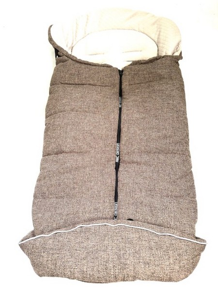 1x Original ABC Winterfußsack, Fußsack für alle ABC Kinderwagen - Farbe: braid, braun