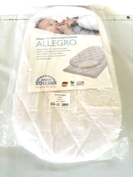 1x Allegro Matratze für Stubenwagen und Wiege - 70 x 37 cm - Firma Zöllner