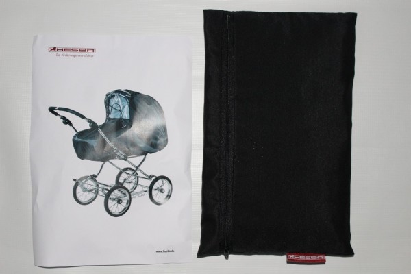 1 x Hesba Original - Nylon - Regenverdeck, Regencape, Regenhaube, Regenpellerine, Regenschutz - schwarz