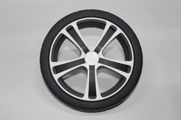 1 x Gesslein F4 Air+, S4 Air+ Rad, Hinterrad - Gesamtdurchmesser ca. 24,0 cm - schwarz-weiß - Passend nur für die Air+ Modelle