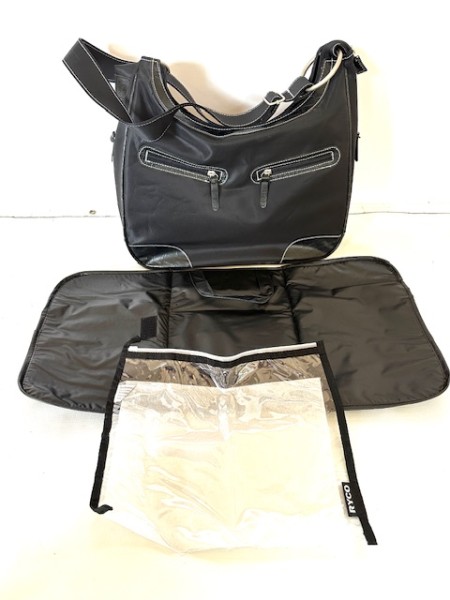 Aktionspreis: 1x Wickeltasche, Pflegetasche Sport inkl. Wickelauflage und Aufbewahrungstasche - schwarz - passend für alle Kinderwagen